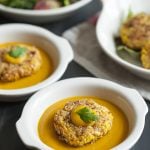 Yellow Split Pea and Millet Cakes with Carrot Miso Sauce