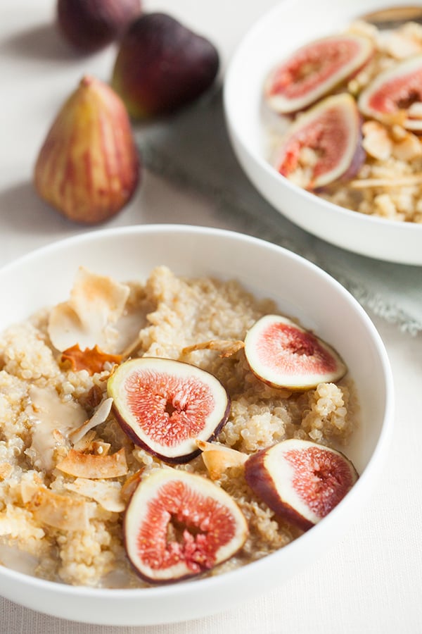 Maple Vanilla Quinoa Porridge with Fresh Figs