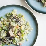 Quinoa, Corn, Black Bean, and Tempeh Salad with Creamy Cilantro Dressing