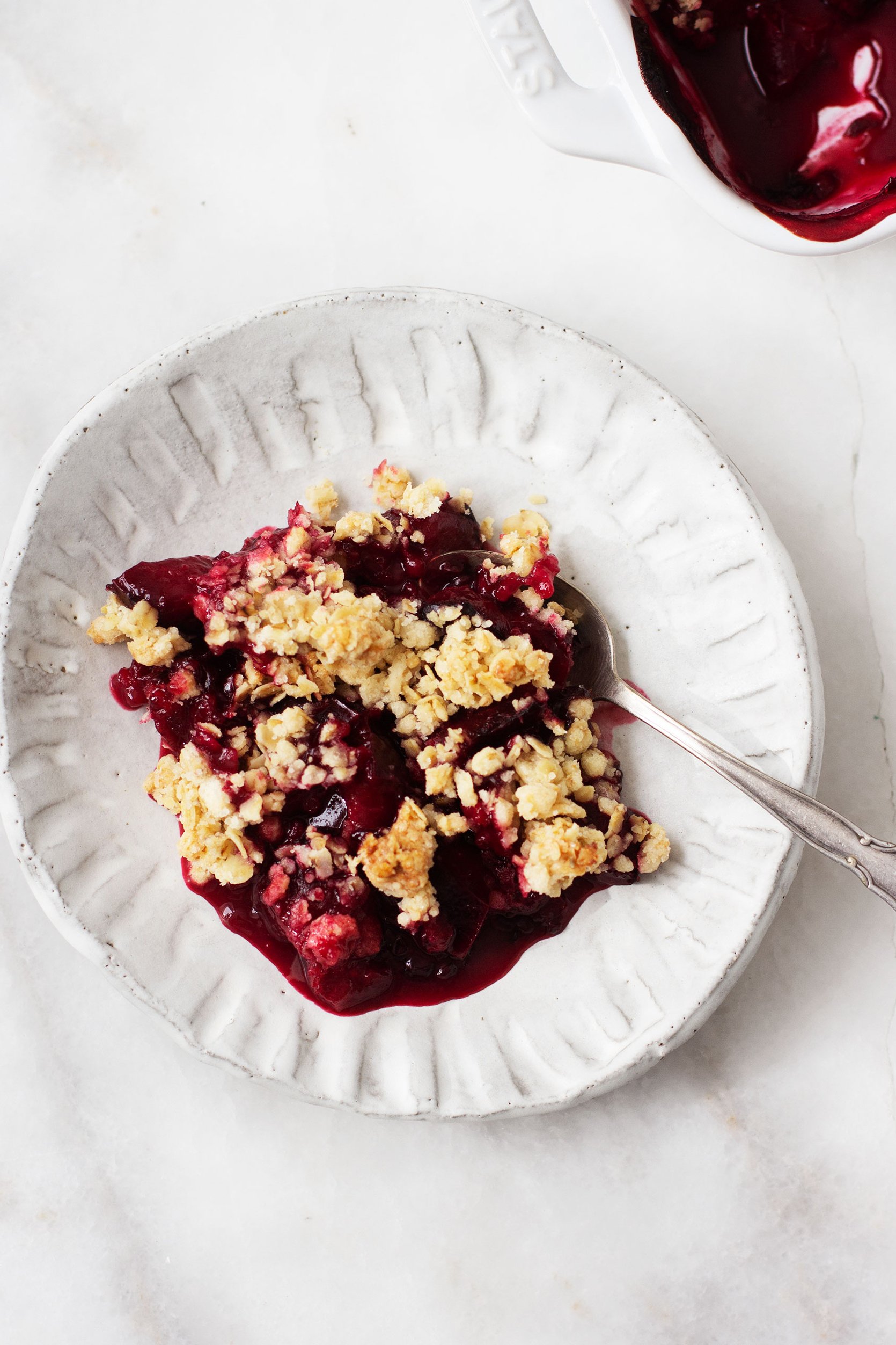 Vegan Blackberry Plum Crisp | The Full Helping