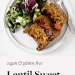 This #plantbased lentil sweet potato loaf is a nutrient dense spin on traditional meatloaf! Made with sweet potatoes, lentils, and rolled oats, it's packed with good nutrition. A perfect dish for your holiday table.