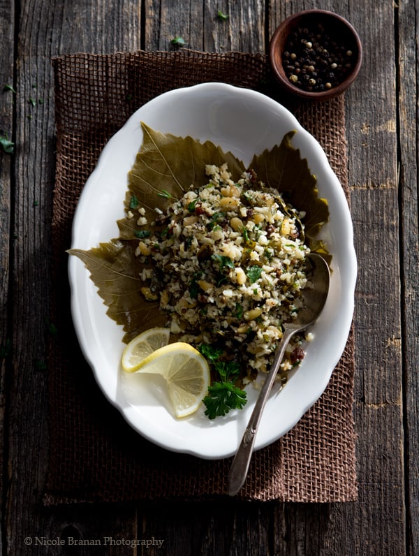 Dolmas-Salad-with-Roasted-Cauliflower-Rice-Recipe