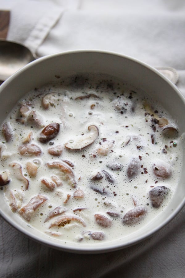 Creamy Miso Soup with Baby Shiitake Mushrooms from The Rawsome Vegan Cookbook