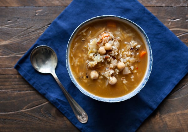 Rustic Cabbage, Chickpea, and Wild Rice Soup