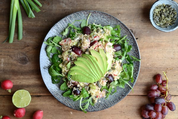 Lime Avocado & Grape Vegan Quinoa Salad 019