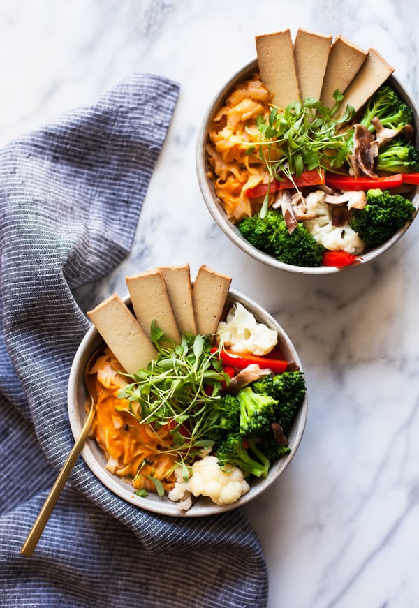 Quick & Easy Red Curry Rice Noodle Bowls | The Full Helping