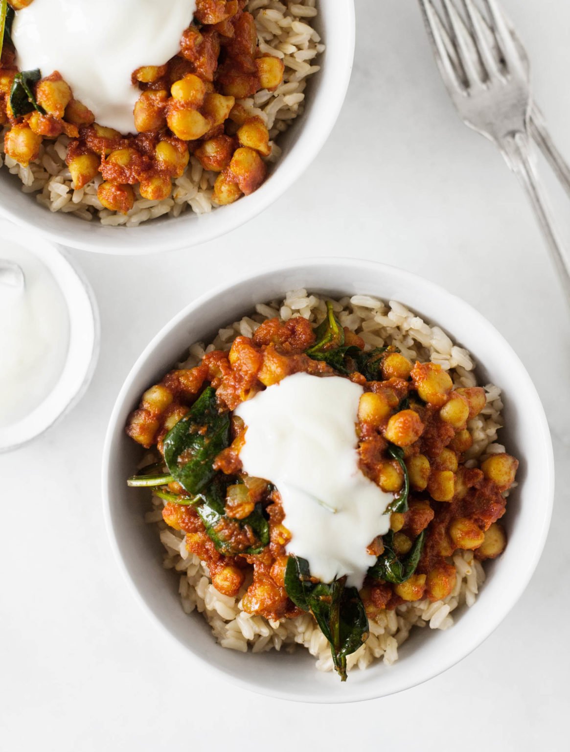 Easy Vegan Curried Chickpeas and Spinach | The Full Helping