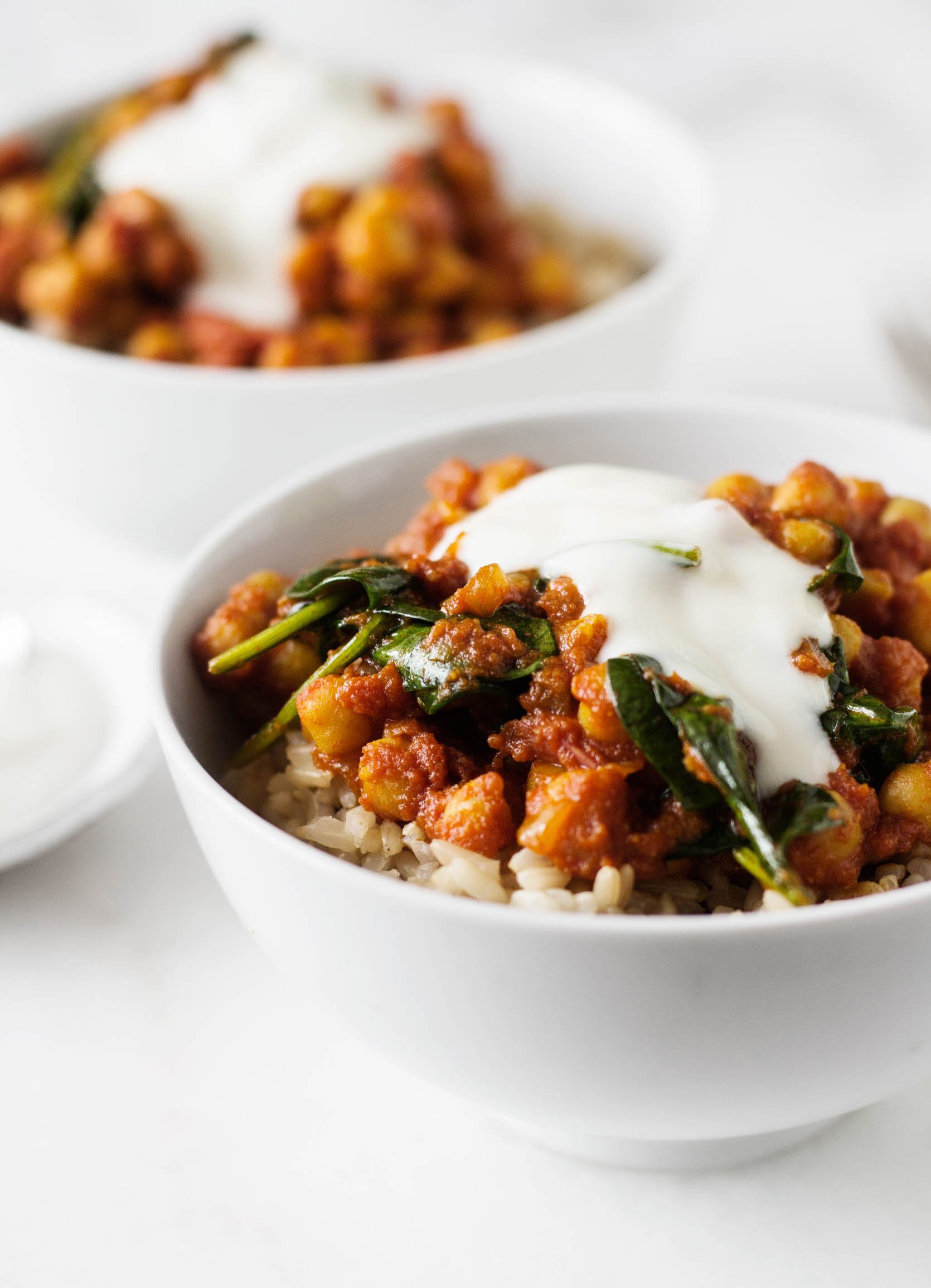 Easy Vegan Curried Chickpeas and Spinach | The Full Helping