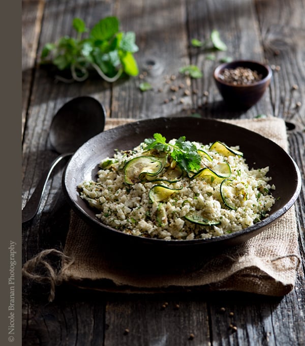 Herbed-Roasted-Cauliflower-Rice-Coriander-Grilled-Zucchini-Recipe