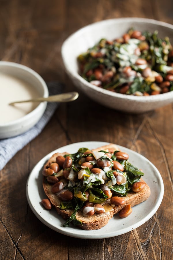 Simple Stewed Pinto Beans and Collard Greens | The Full Helping