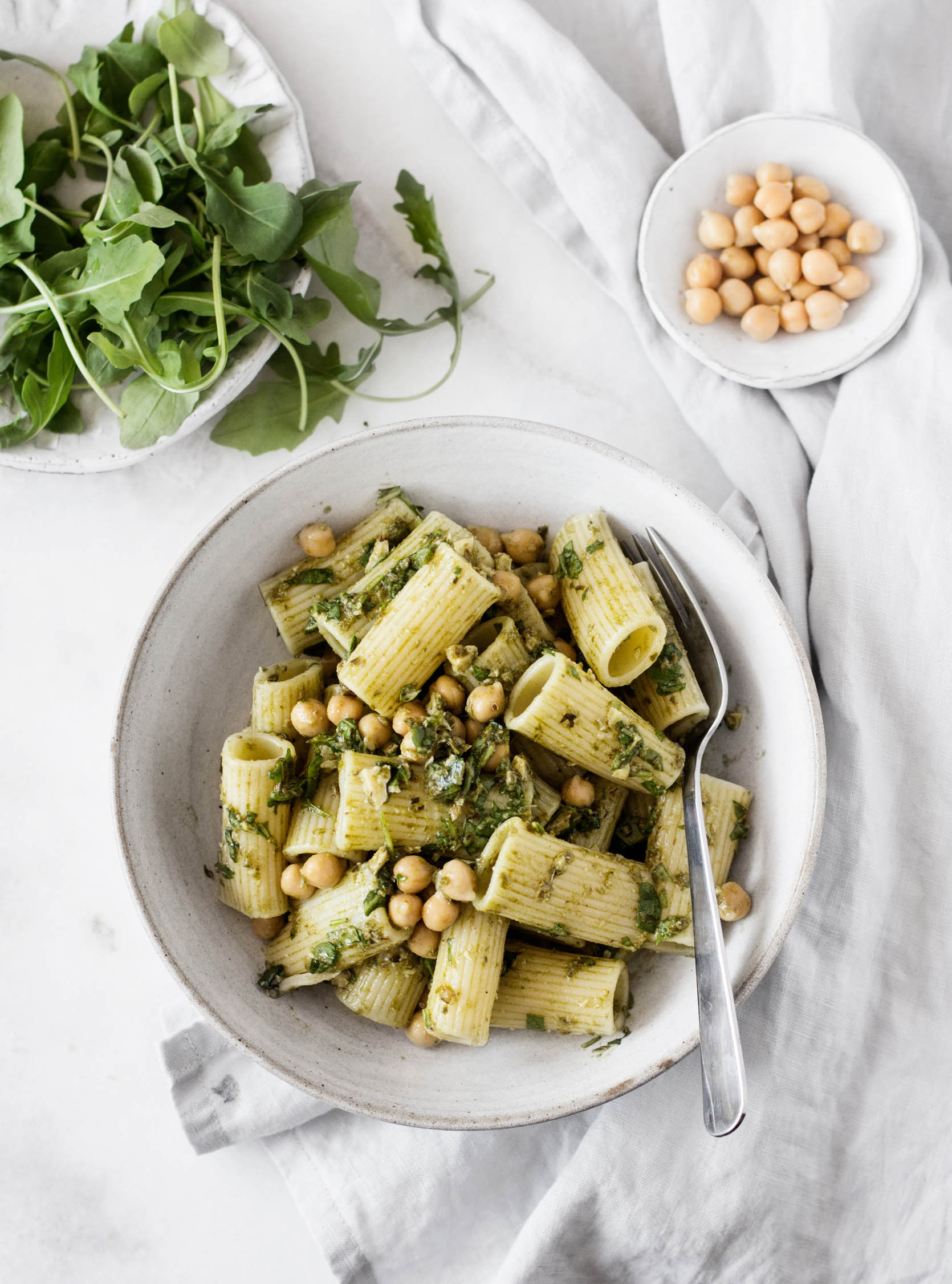 Chickpea Pesto Pasta Salad | The Full Helping