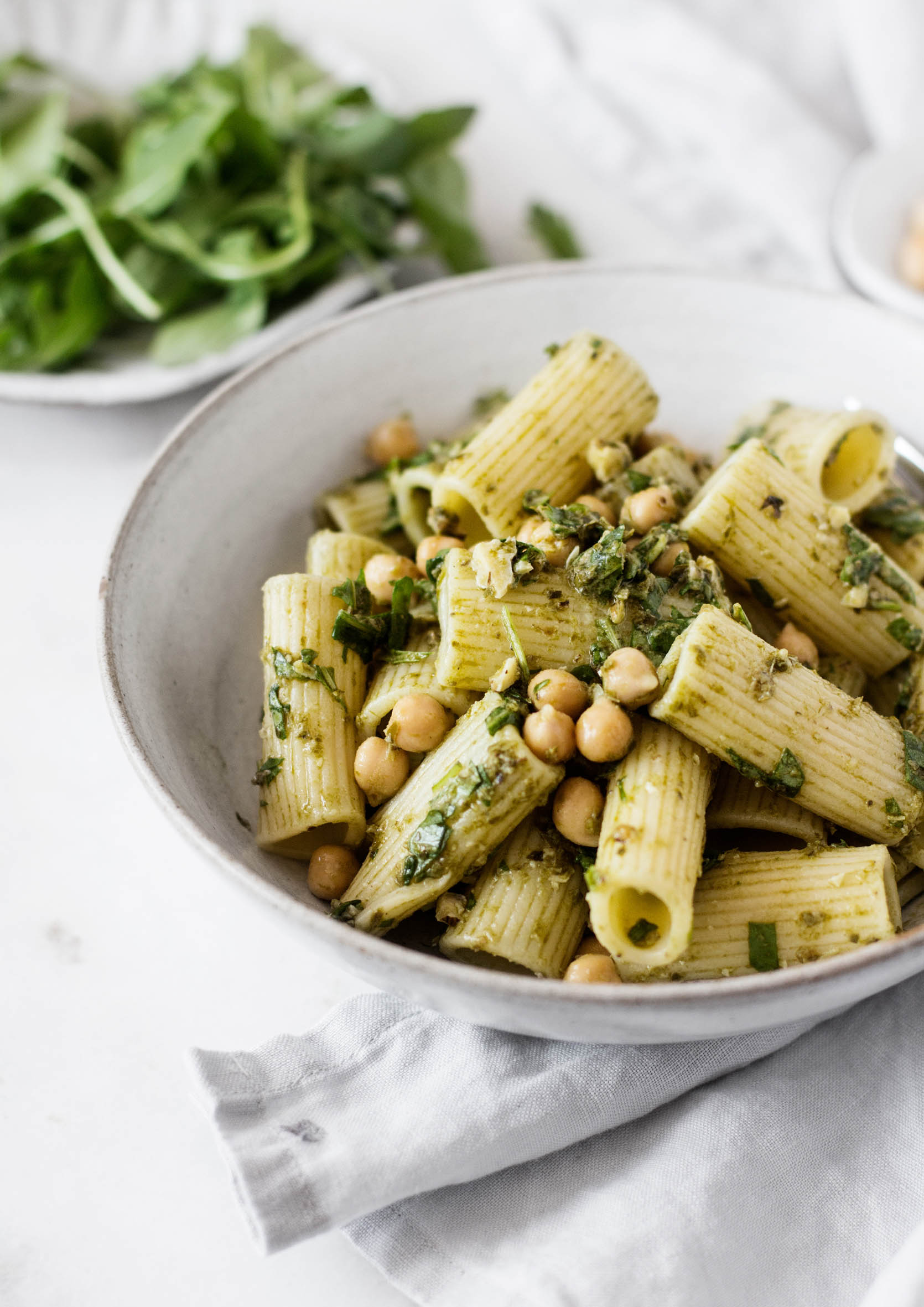 Chickpea Pesto Pasta Salad | The Full Helping