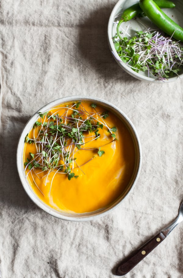 Hot or Cold Thai Carrot Coconut Lemongrass Soup | The Full Helping