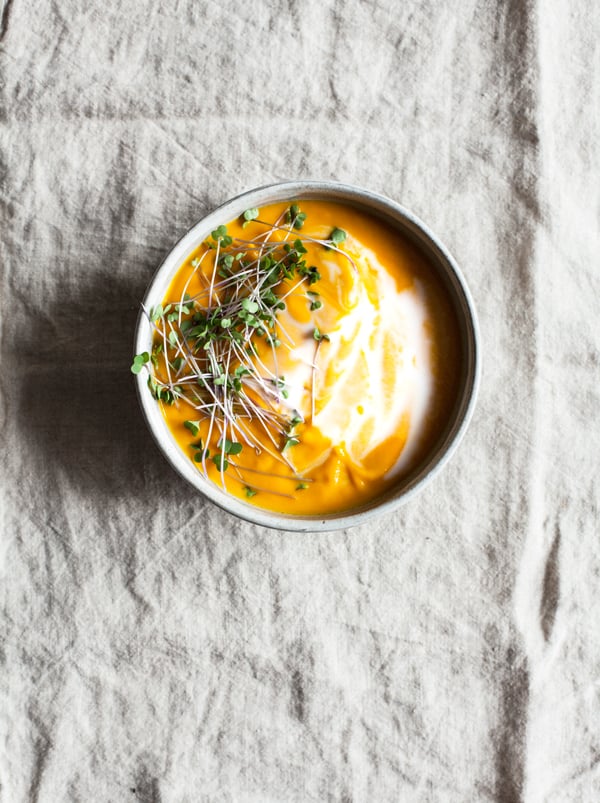 Hot or Cold Thai Carrot Coconut Lemongrass Soup | The Full Helping