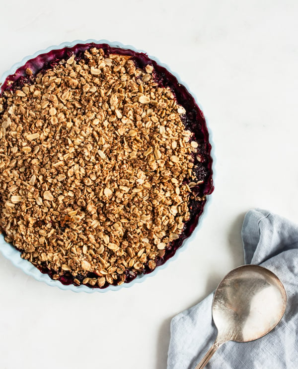 Berry Peach Chickpea Flour Breakfast Crisp | The Full Helping