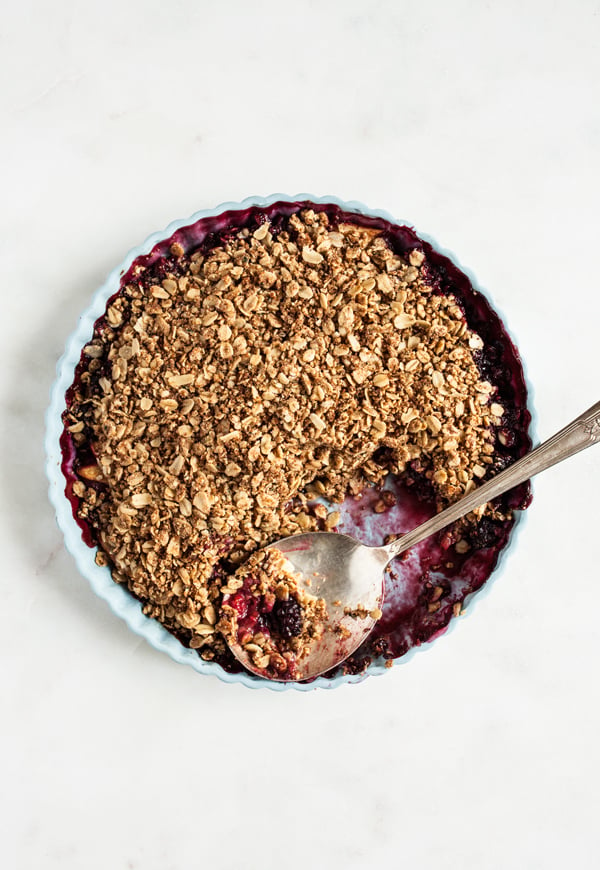 Berry Peach Chickpea Flour Breakfast Crisp | The Full Helping