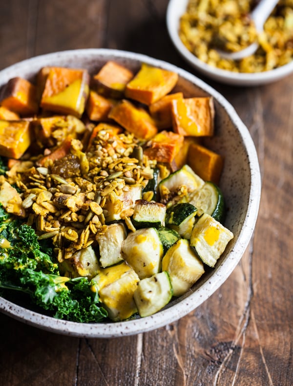 Sweet Potato Breakfast Bowls with Savory Granola | The Full Helping