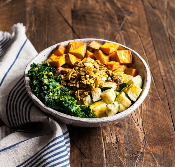 Sweet Potato Breakfast Bowls with Savory Granola | The Full Helping