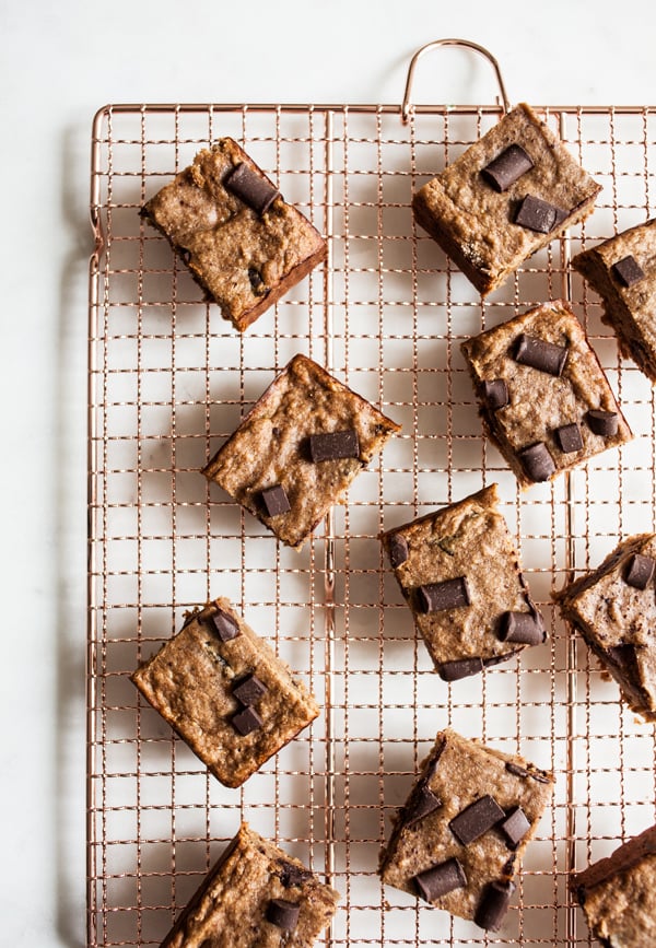 Vegan, Gluten Free Banana Bread Blondies | The Full Helping