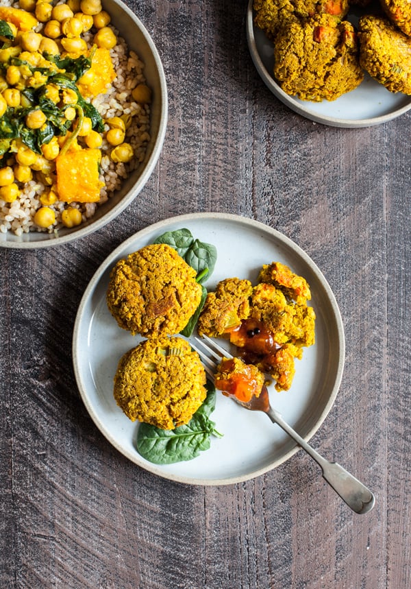 Curried Lentil Vegetable Cakes | The Full Helping