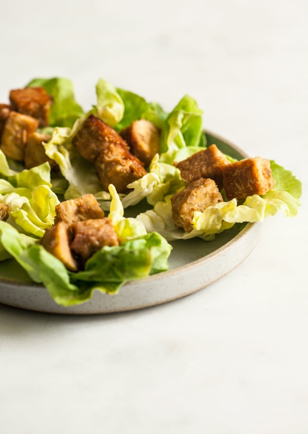 Spicy Peanut Tempeh Lettuce Wraps | The Full Helping