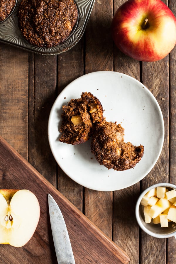 vegan apple bran muffins