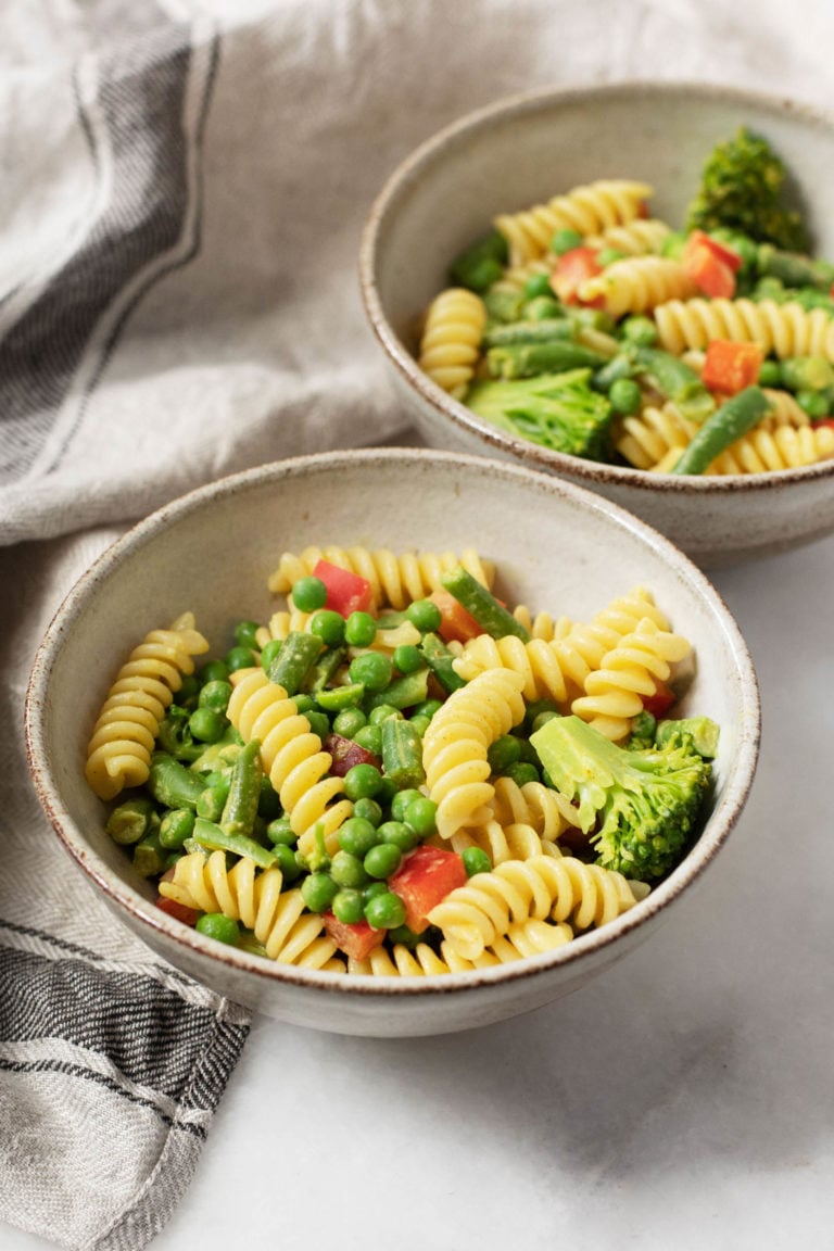 Curried Tahini Pasta Salad PlantBased Pasta Salad with Tahini