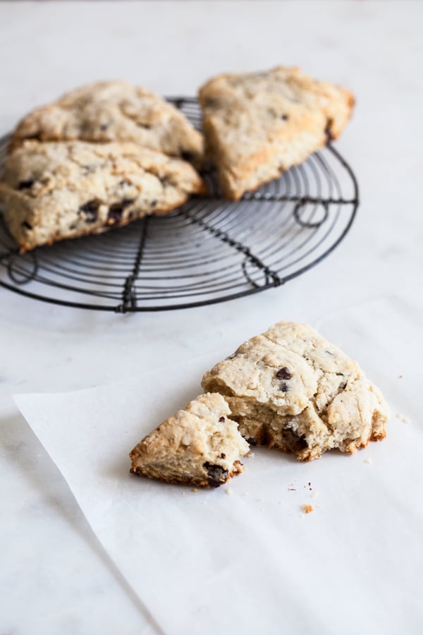 Vegan Dark Chocolate Cashew Cream Scones | The Full Helping