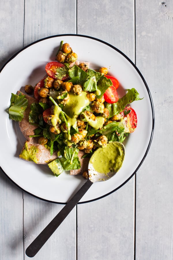 Fattoush Nachos with Crispy Za'atar Roasted Chickpeas | The Full Helping