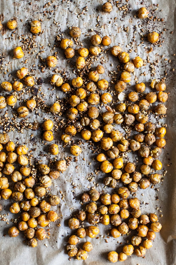 Fattoush Nachos with Crispy Za'atar Roasted Chickpeas | The Full Helping