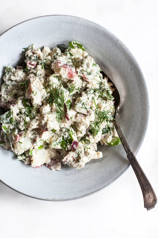 Red Potato Salad with Creamy Cashew Dijon Dressing & Dill | The Full Helping