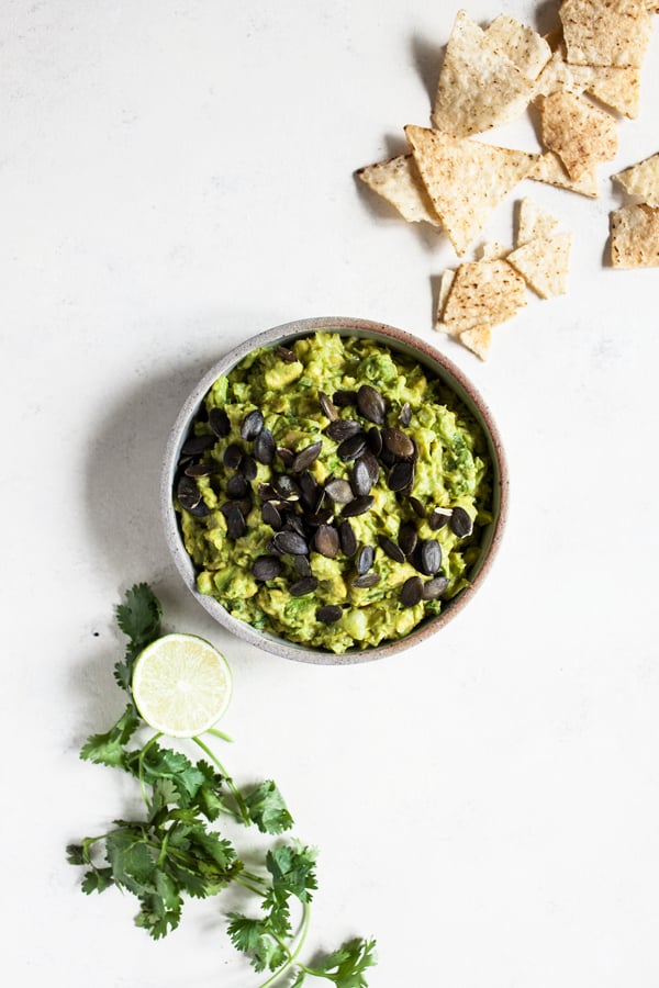 Kathryne Taylor's Best-Ever Guacamole with Toasted Pepitas & Chipotle Sauce | The Full Helping