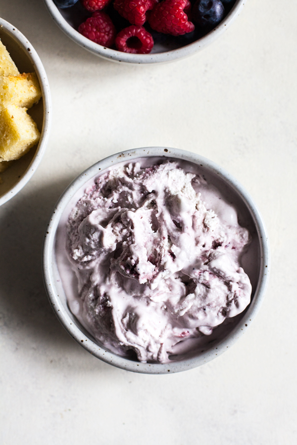 Mason Jar Trifles with Berry Swirl Ice Cream & Vegan Lemon Cake | The Full Helping
