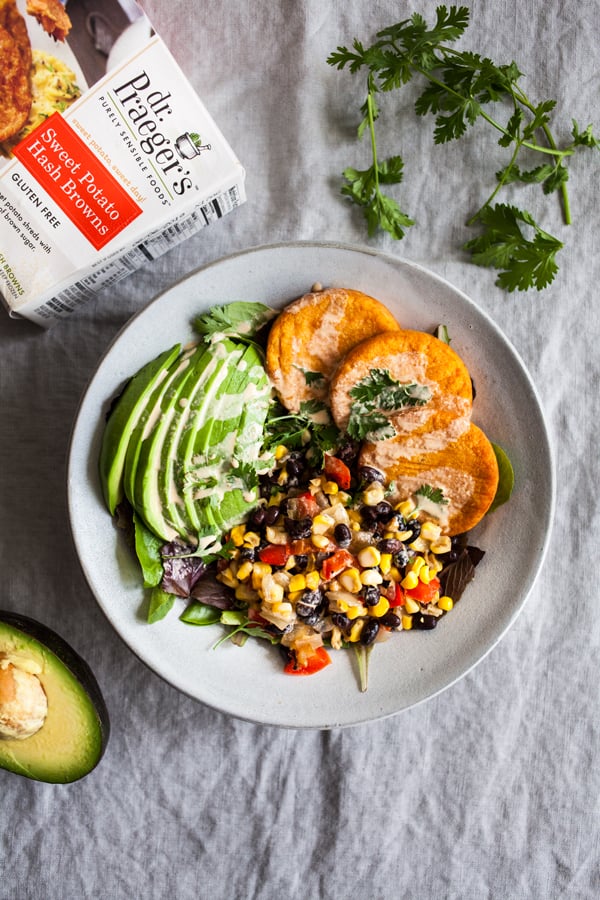 Southwestern Sweet Potato Hash Brown & Black Bean Breakfast Bowls | The Full Helping