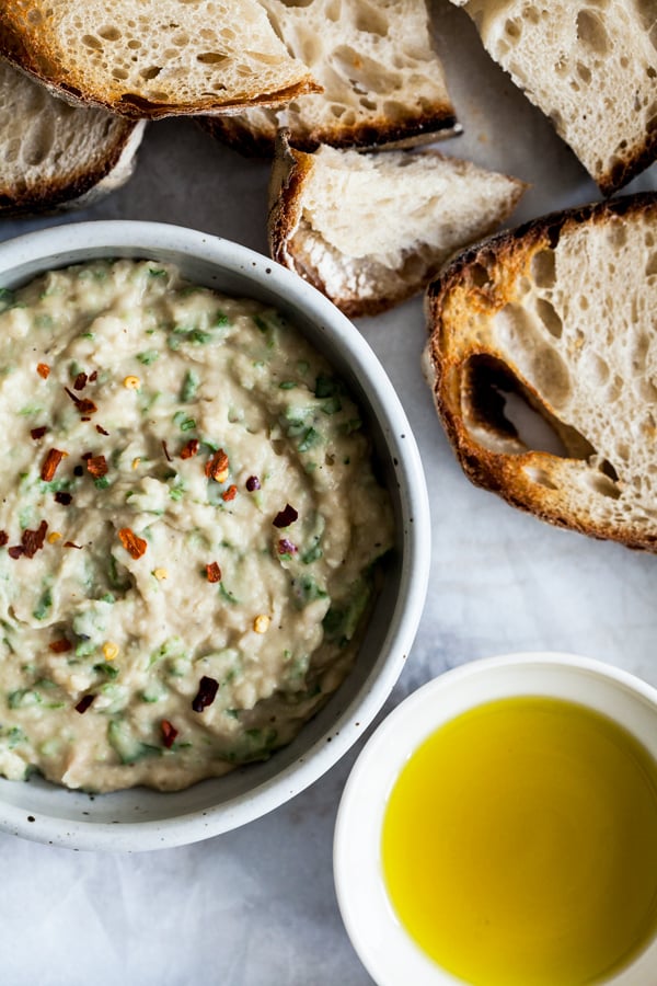 Emilie Raffa's Everyday Sourdough & Spicy White Bean Arugula Dip | The Full Helping