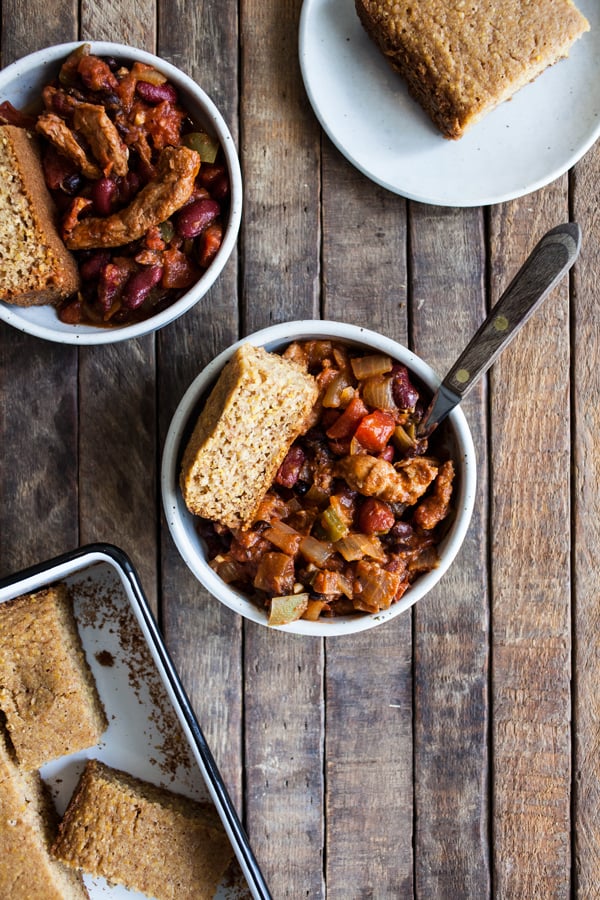 Hearty Vegan Chick'n & Bean Chili | The Full Helping