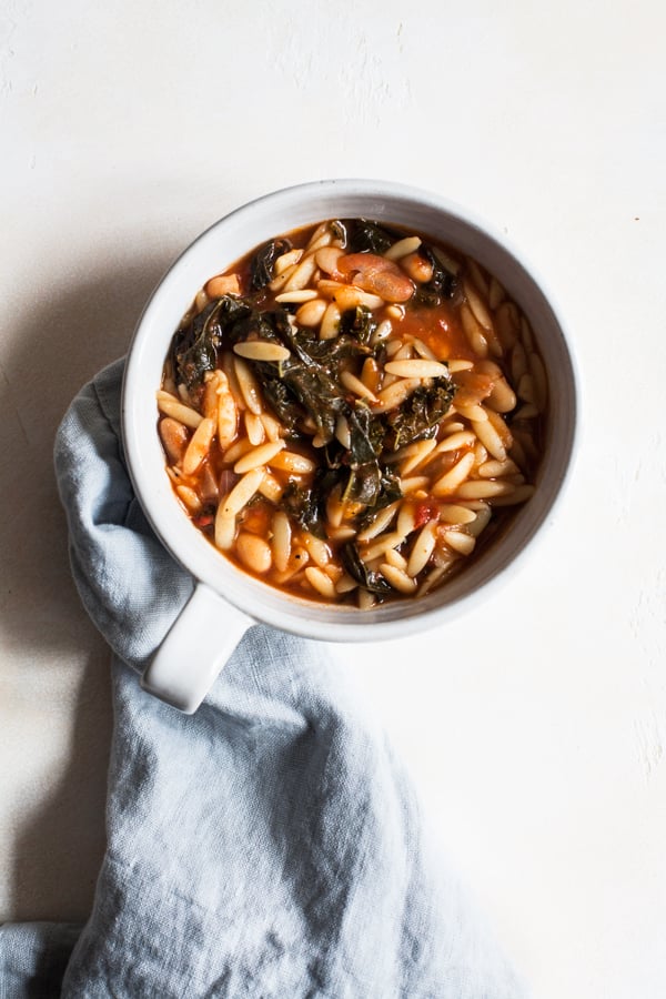 Tomato Orzo Soup with Kale | The Full Helping