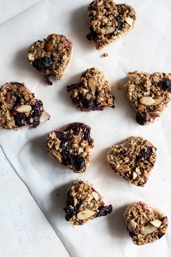 Sweet Cherry Oat Crumble Bars | The Full Helping