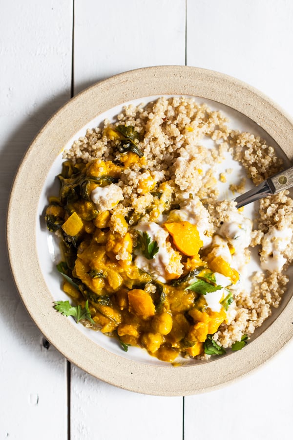 Curried Delicata Squash & Chickpeas | The Full Helping