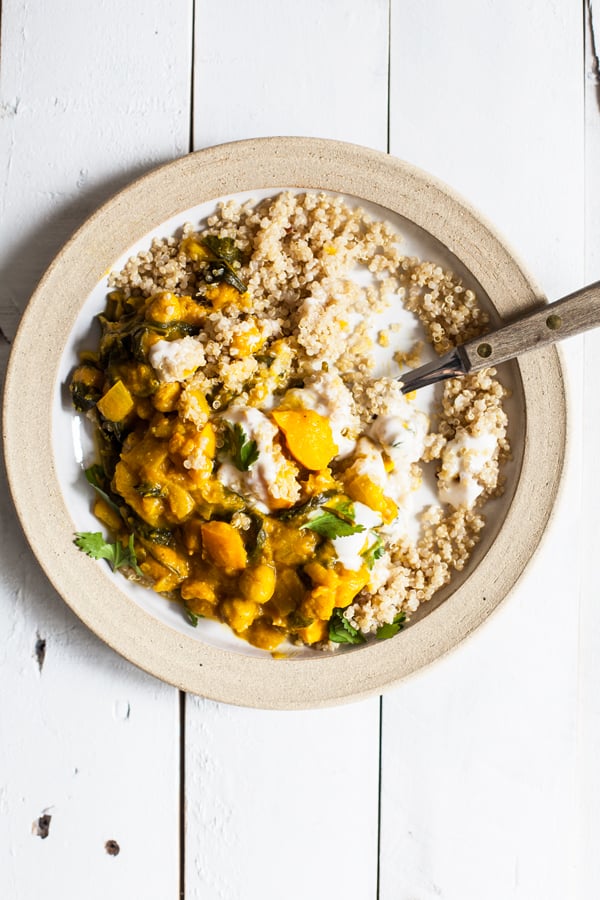 Curried Delicata Squash & Chickpeas | The Full Helping