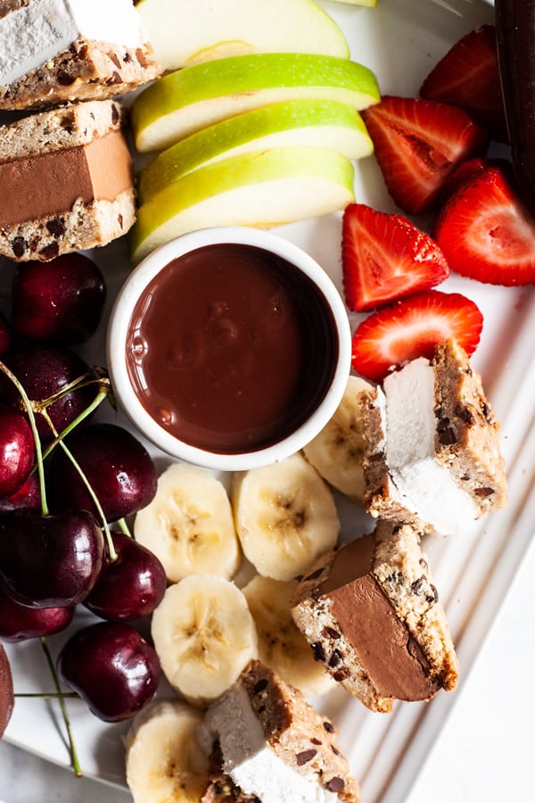 Vegan Chocolate Fondue Dessert Party Platter | The Full Helping