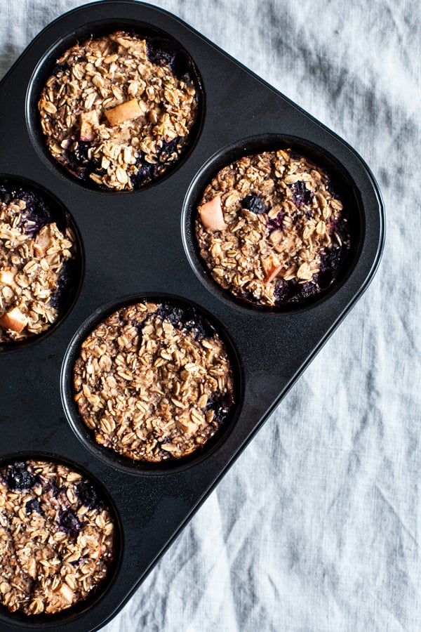 Apple Berry Baked Oatmeal Cups