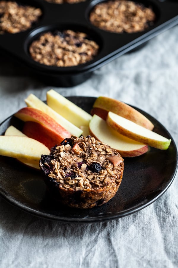 Apple Berry Baked Oatmeal Cups | The Full Helping