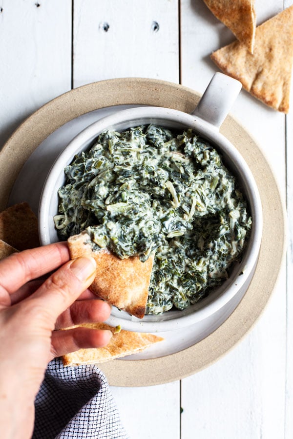 Simple Vegan Creamed Spinach | The Full Helping