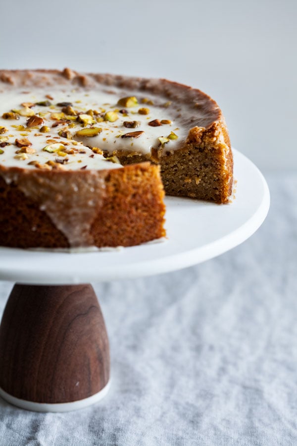 Grain Free Vegan Pistachio Coconut Lemon Cake