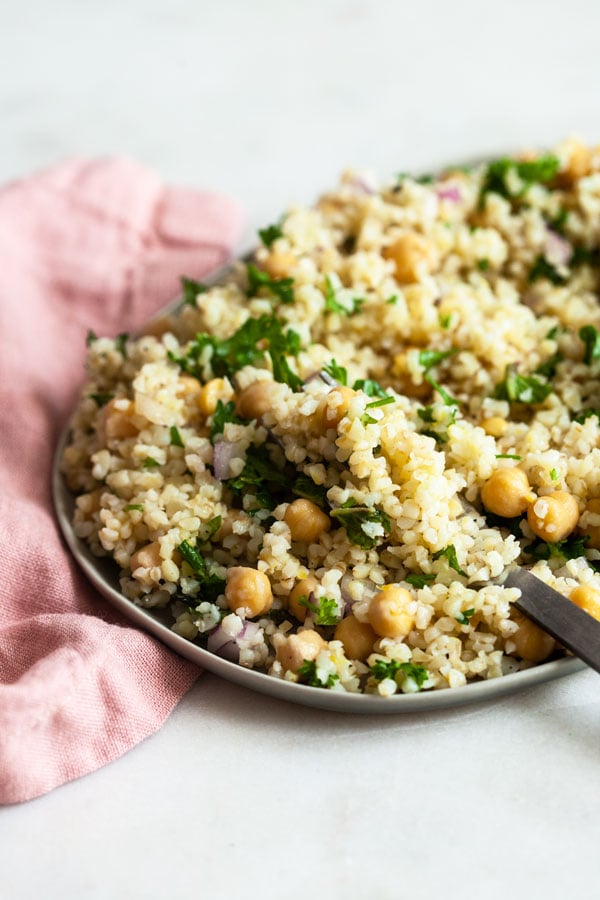 Lemony Bulgur Chickpea Salad Recipe