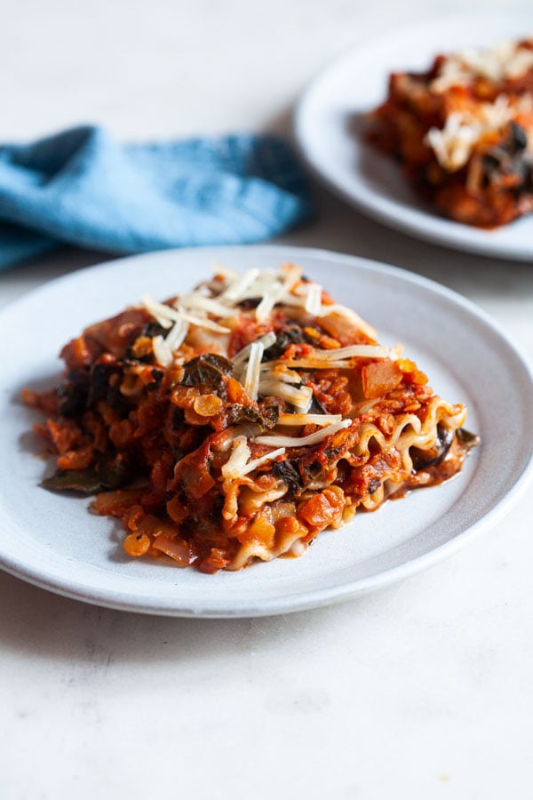 Wholesome Vegan Lentil, Mushroom & Kale Lasagna | The Full Helping