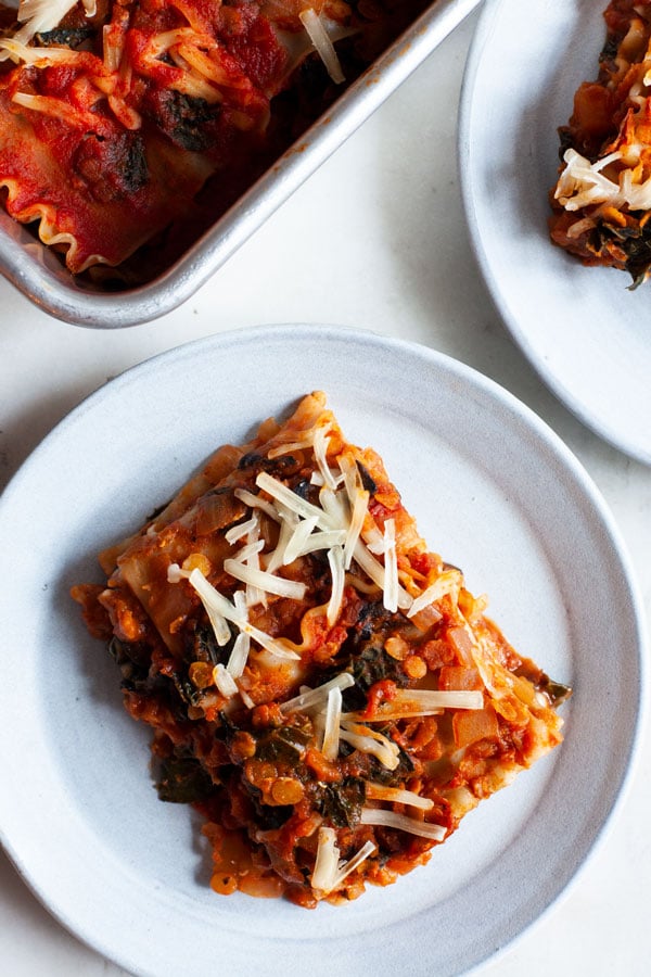 Wholesome Vegan Lentil, Mushroom & Kale Lasagna | The Full Helping