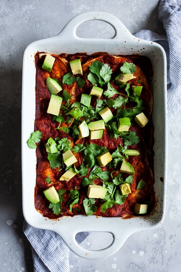 Vegan Chick'n Enchilada Breakfast Casserole | The Full Helping