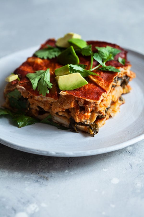 Vegan Chick'n Enchilada Breakfast Casserole | The Full Helping